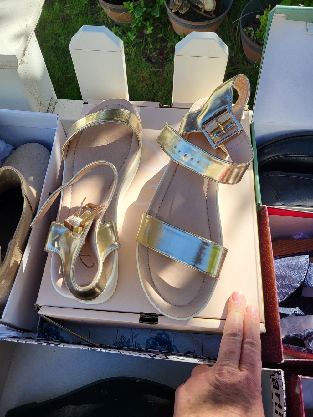 Platform Metallic Gold Strappy Sandals